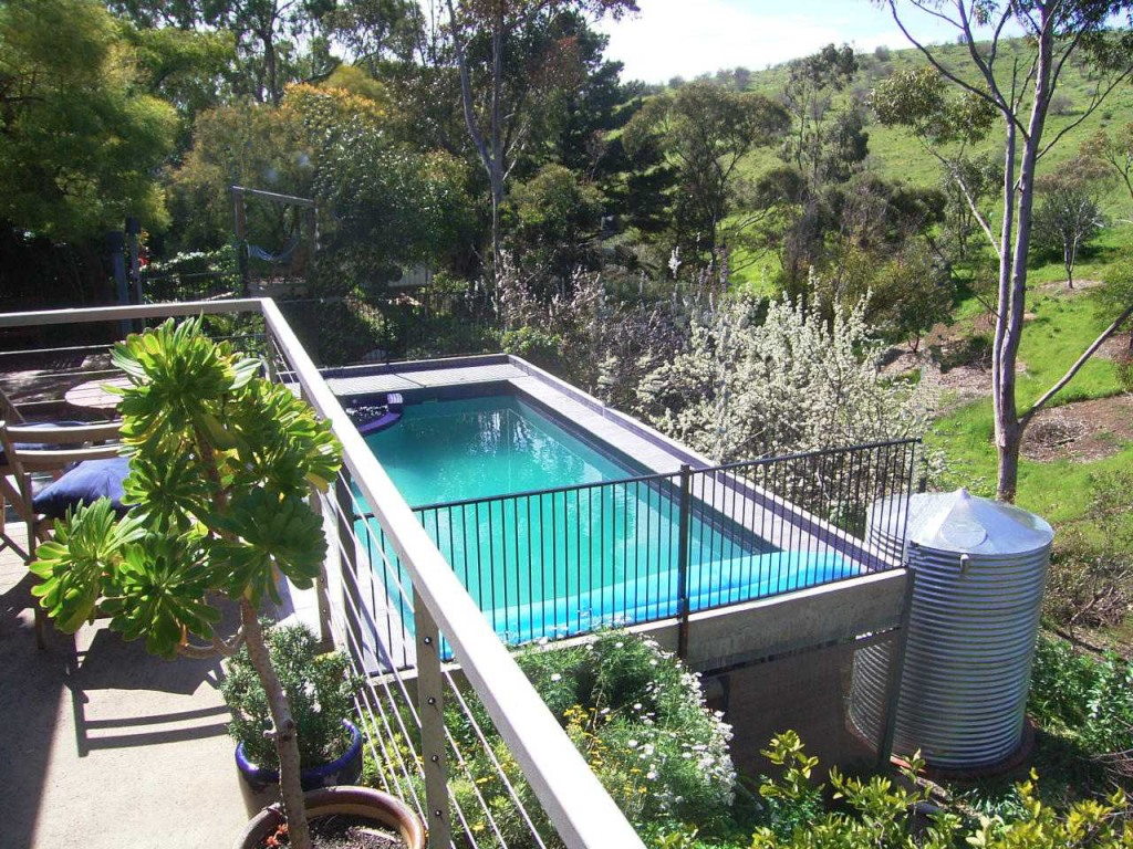 Concrete Pool on sloping site by Adelaide Architect Grant Lucas